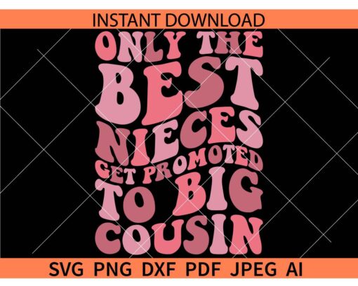 Only The Best Nieces Get Promoted To Big Cousin SVG