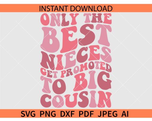 Only The Best Nieces Get Promoted To Big Cousin SVG