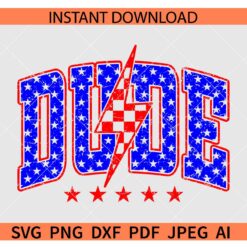 Patriotic Grunge Dude SVG, Distressed American Dude SVG