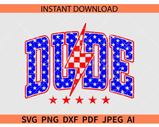 Patriotic Grunge Dude SVG, Distressed American Dude SVG