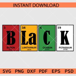 Periodic Table Juneteenth SVG, Boron Lanthanum Carbon Potassium Juneteenth SVG