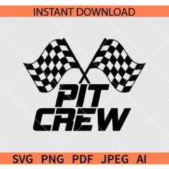 Pit Crew checkered SVG, Checkered Flag Pit Crew SVG