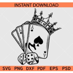 Playing Cards crown SVG, Spade Playing Cards crown SVG