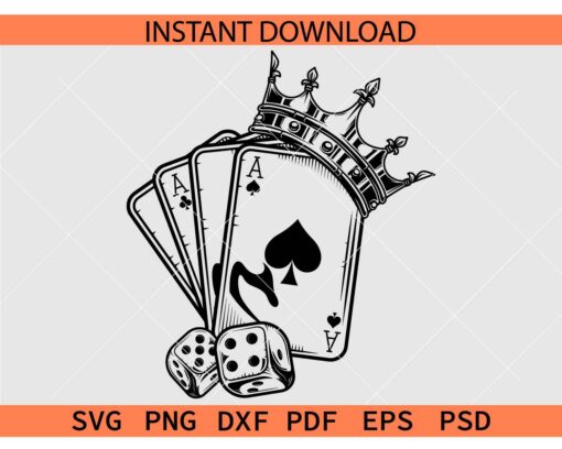 Playing Cards crown SVG, Spade Playing Cards crown SVG