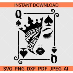 Queen Of Spades Playing Card SVG, Playing Card Q Queen Of Spades SVG