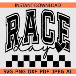 Race Day Checkered SVG, Checkerboard Race Day SVG
