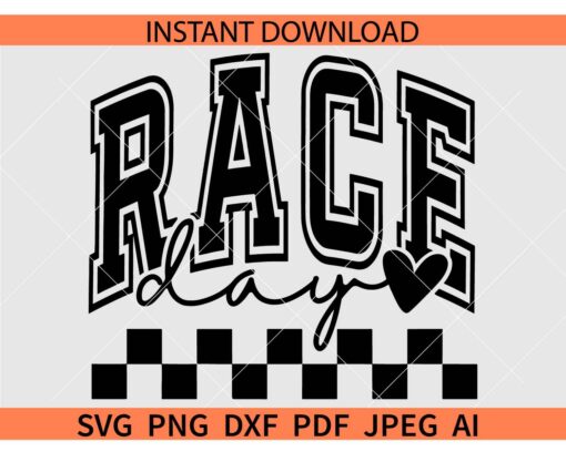 Race Day Checkered SVG, Checkerboard Race Day SVG
