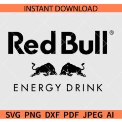 Red Bull Energy Drink Logo Black SVG