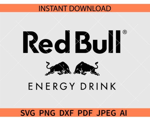 Red Bull Energy Drink Logo Black SVG