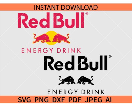 Red Bull Energy Drink Logo Bundle SVG, Red Bull Energy Drink Official Logo SVG
