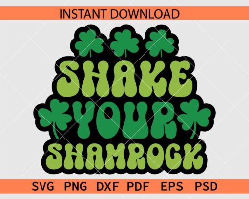 Retro Shake your shamrocks SVG, Shake your shamrocks Retro Text SVG