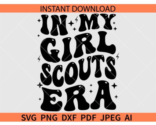 Retro Wavy Text In My Girl Scout Era SVG, In My Girl Scout Era Retro Wavy Text SVG