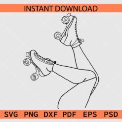 Roller skating Coloring Page SVG, Roller skating Legs SVG