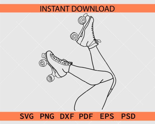 Roller skating Coloring Page SVG, Roller skating Legs SVG