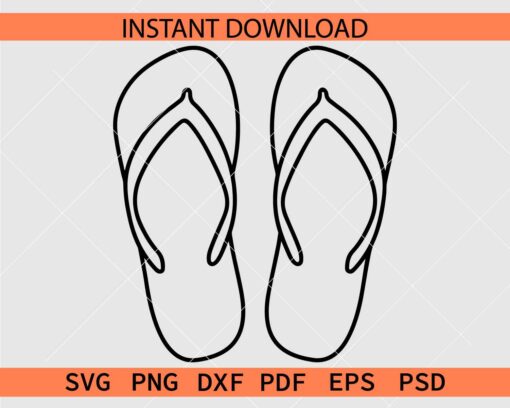 Sandals Coloring Page SVG, Sandals Outline SVG, Sandals Sketch SVG