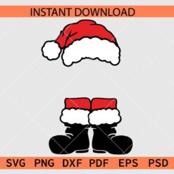 Santa Claus Monogram SVG, Santa Hat and shoes Monogram SVG