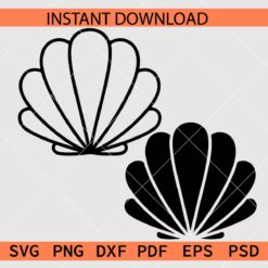 Sea shell Silhouette SVG, Sea shell Stencil SVG