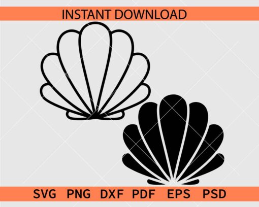 Sea shell Silhouette SVG, Sea shell Stencil SVG
