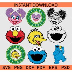 Sesame Street Bundle SVG, Elmo Sesame Street SVG, Cookie Monster Sesame SVG 