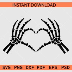 Skeleton Hand Heart Symbol SVG, Skeleton Hand Heart Symbol ASL SVG