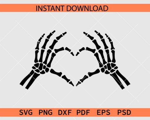 Skeleton Hand Heart Symbol SVG, Skeleton Hand Heart Symbol ASL SVG