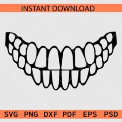 Skeleton teeth Silhouette SVG, Teeth Stencil SVG, Teeth Icon SVG