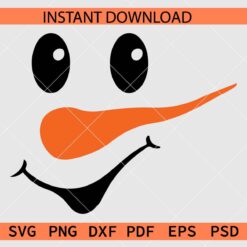 Snowman Face Smile SVG, Snowman Smiley Face SVG
