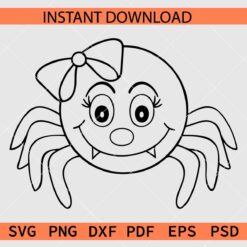 Spider Cartoon Face SVG, Spider Cartoon Face Coloring Page SVG