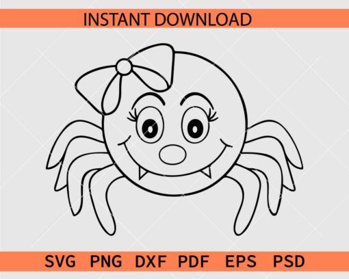 Spider Cartoon Face SVG, Spider Cartoon Face Coloring Page SVG