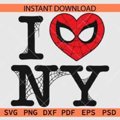 Spider Man Loves New York SVG, I Love NY Spiderman SVG
