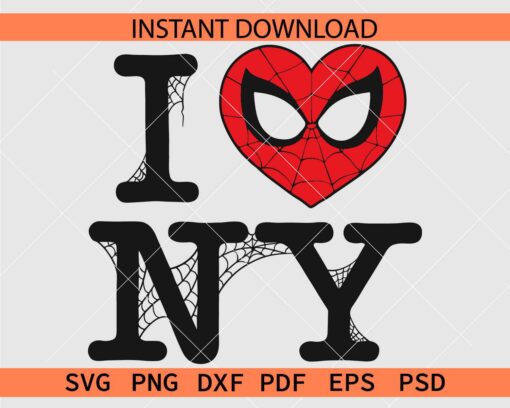 Spider Man Loves New York SVG, I Love NY Spiderman SVG