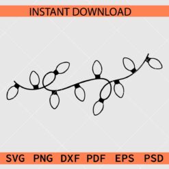 String of Christmas Light Bulbs Outline SVG