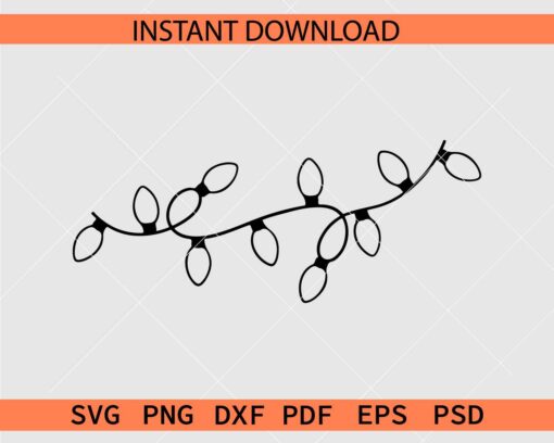 String of Christmas Light Bulbs Outline SVG
