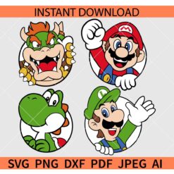 Super Mario characters SVG, Super Mario characters SVG bundle