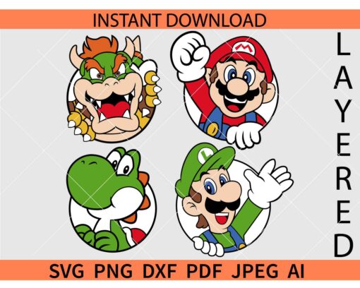 Super Mario characters SVG, Super Mario characters SVG bundle