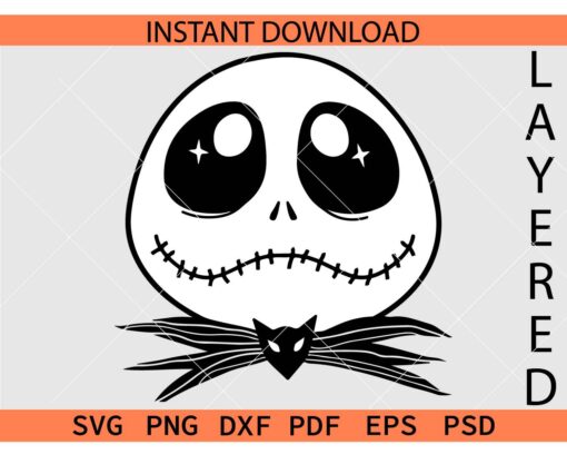 The Nightmare Before Jack Face SVG, Jack Skellington Face SVG