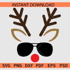 The Red Nosed Reindeer with Sunglasses SVG
