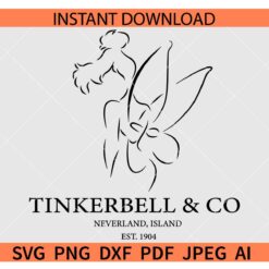 Tinker Bell & Co SVG, Tinker Bell & Co Neverland Island Est 1904 SVG
