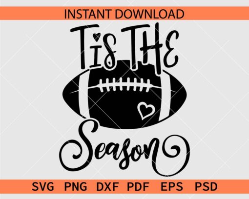 Tis The Season football ball SVG, American Football Ball Tis The Season SVG