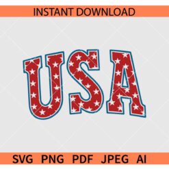 USA varsity font SVG, Retro USA SVG, 4th July Retro USA SVG