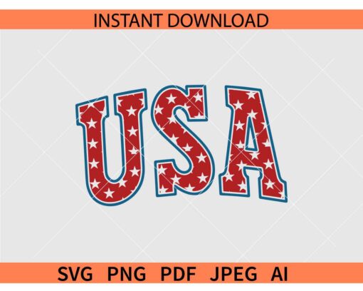 USA varsity font SVG, Retro USA SVG, 4th July Retro USA SVG