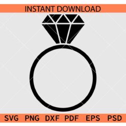 Wedding Bands Black Diamond SVG, Diamond Wedding Rings Silhouette SVG