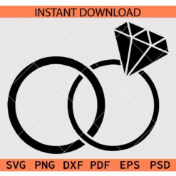Wedding Bands Diamond SVG, Wedding Rings Diamond SVG