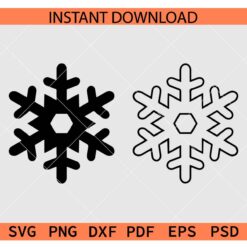 Winter Snowflake Solid SVG, Winter Snowflake Outline SVG