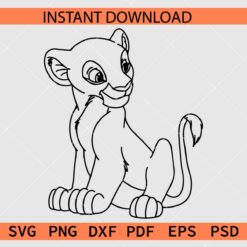Young Nala Coloring Page SVG, The Lion King Young Nala Coloring Page SVG