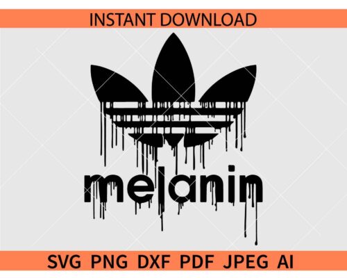 Adidas Melanin dripping SVG, Melanin Adidas Logo Dripping SVG