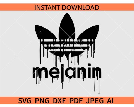 Adidas Melanin dripping SVG, Melanin Adidas Logo Dripping SVG