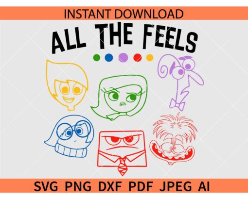 All The Feels SVG, Cartoon Emotions SVG
