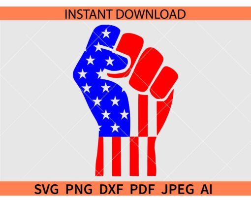 American Flag Fist SVG, Patriotic Fist SVG, July fourth Fist SVG