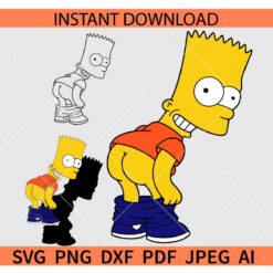 Bart Simpson SVG, Bart Simpsons Butt SVG, Funny Bart Butt SVG